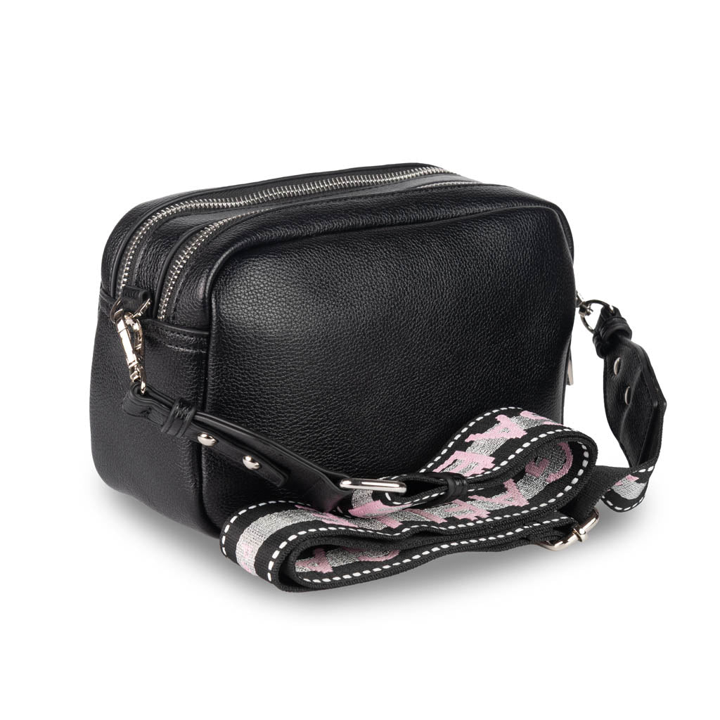 CAMERA BAG DONNA GAELLE IN ECOPELLE CON LOGO - COL. NERO