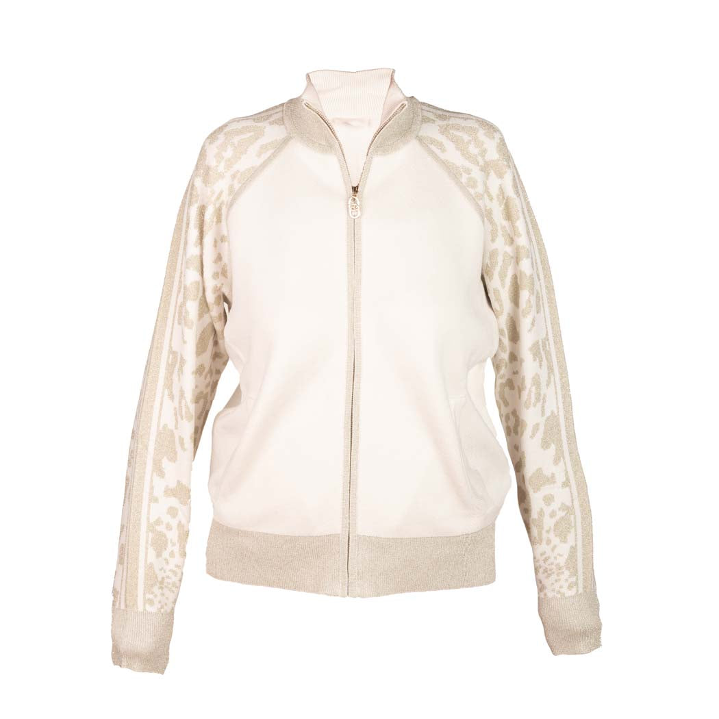 CARDIGAN DONNA LIU JO BETTER IN MISTO VISCOSA - COL. BIANCO ANIMALIER