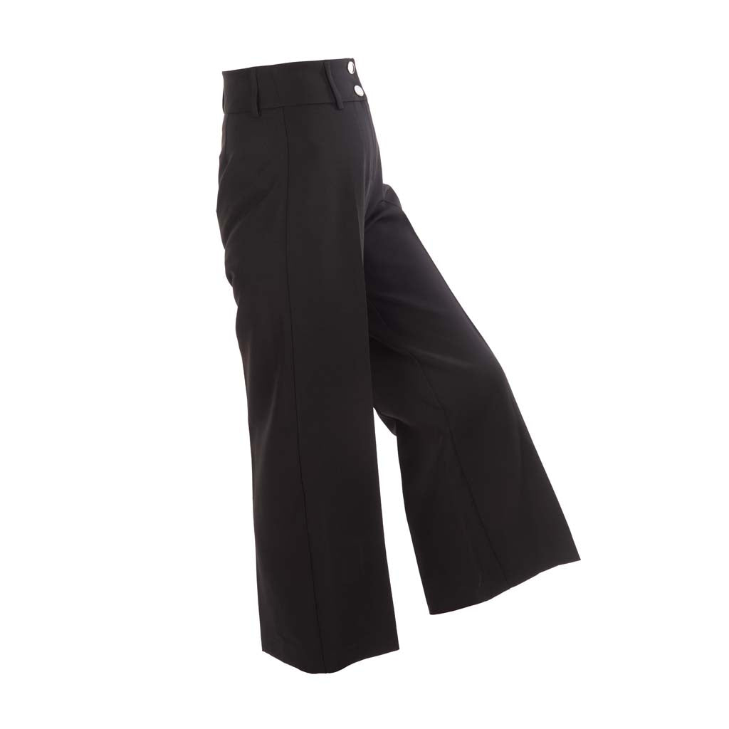 PANTALONE DONNA ARTIGLI CROPPED A VITA ALTA - COL. NERO