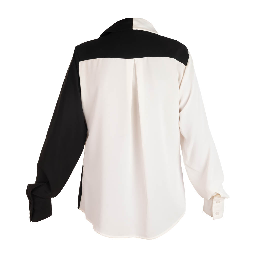 CAMICIA DONNA ARTIGLI BICOLORE - COL. BIANCO / NERO