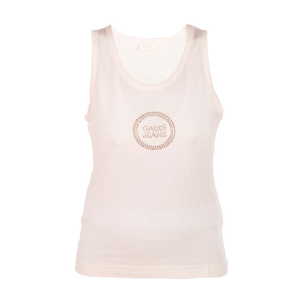 TOP DONNA GAUDI' IN JERSEY CON LOGO IN STRASS - Colori disponibili: 3