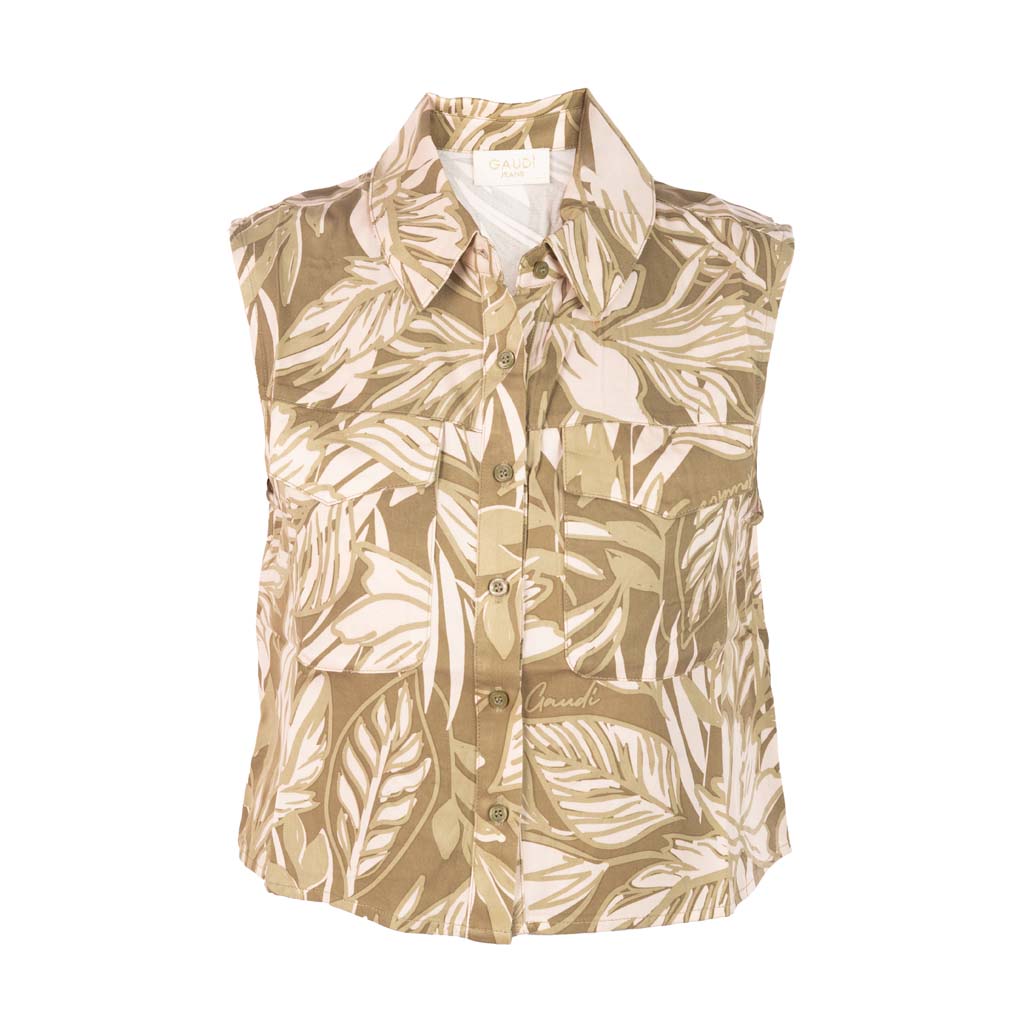 TOP DONNA GAUDI' CON COLLO A CAMICIA - COL. SALICE