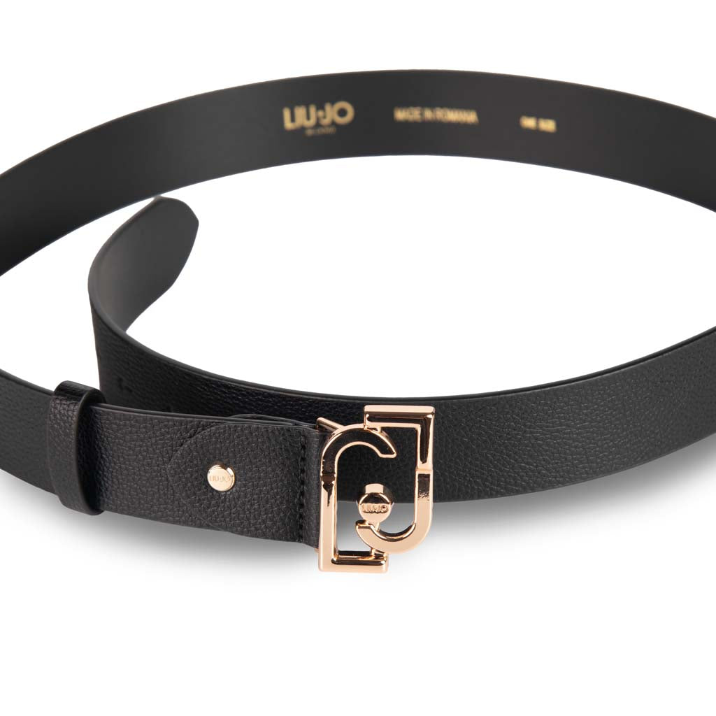 CINTURA DONNA LIU JO CON LOGO LJ - COL. NERO