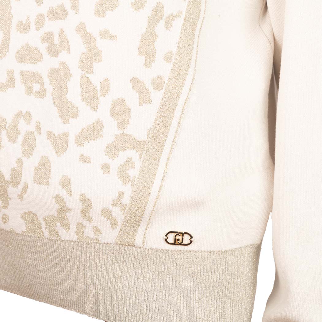 MAGLIA DONNA LIU JO BETTER IN MISTO VISCOSA - COL. BIANCO ANIMALIER