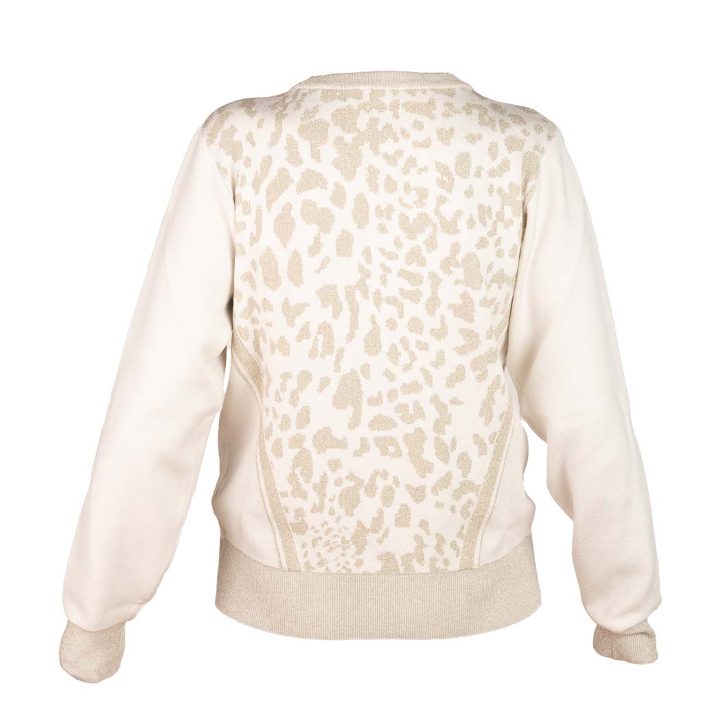 MAGLIA DONNA LIU JO BETTER IN MISTO VISCOSA - COL. BIANCO ANIMALIER