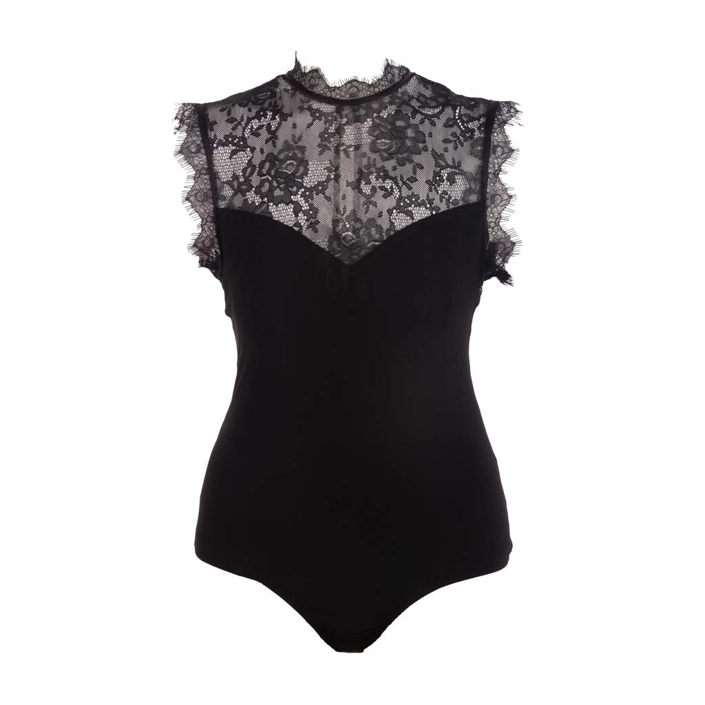 BODY ARTIGLI SMANICATO IN PIZZO - COL. NERO