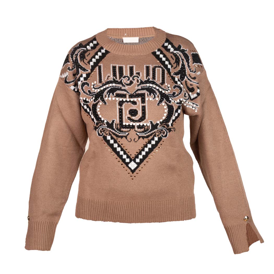 MAGLIA DONNA LIU JO IN MISTO LANA JACQUARD - Colori disponibili: 2