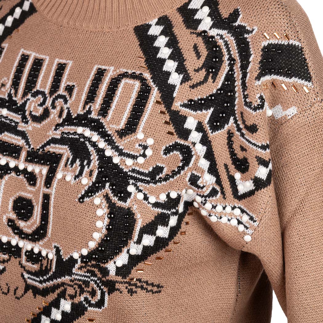 MAGLIA DONNA LIU JO IN MISTO LANA JACQUARD - Colori disponibili: 2