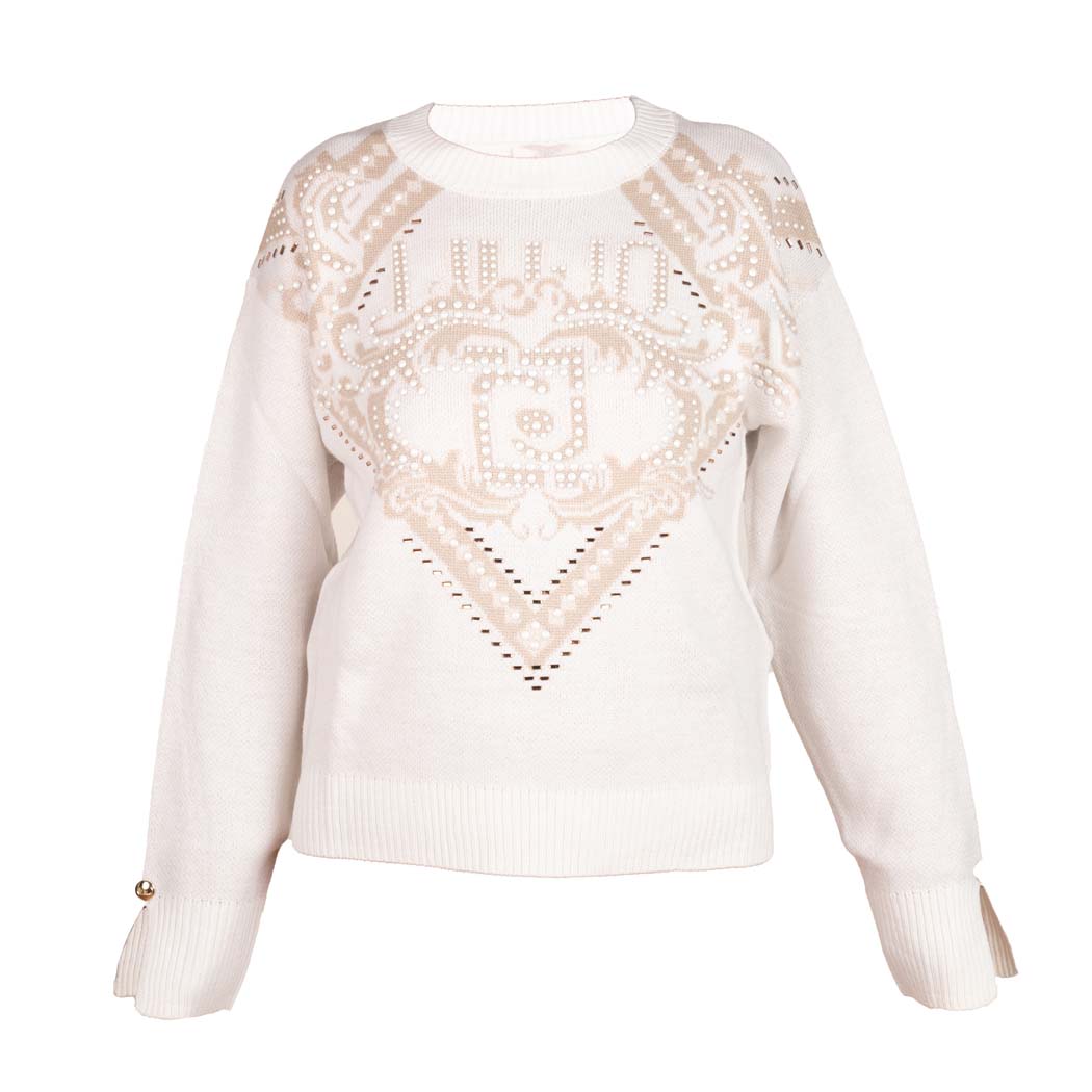 MAGLIA DONNA LIU JO IN MISTO LANA JACQUARD - Colori disponibili: 2