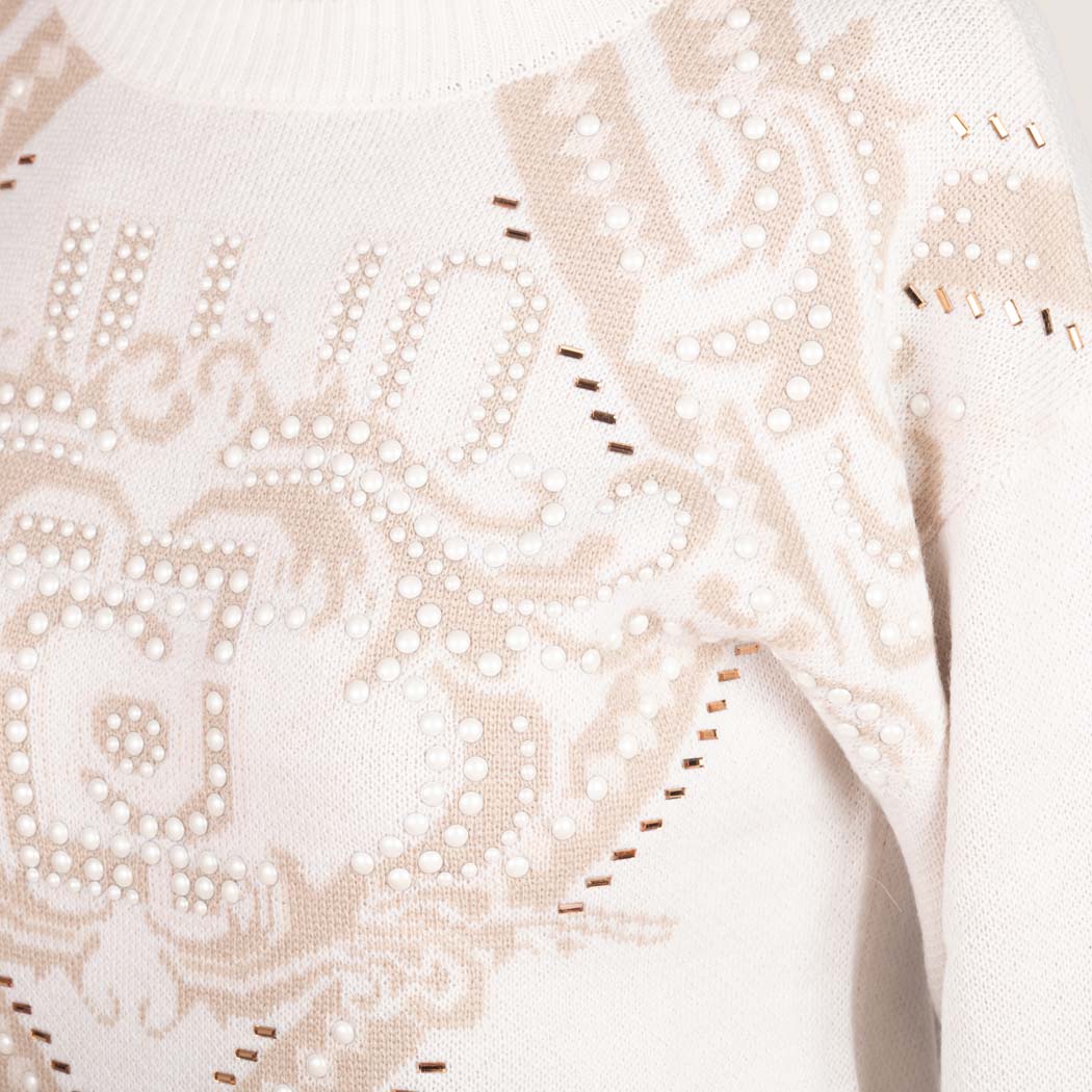 MAGLIA DONNA LIU JO IN MISTO LANA JACQUARD - Colori disponibili: 2