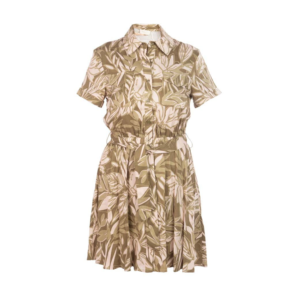 ABITO CHEMISIER CORTO DONNA GAUDI' CON FANTASIA E CINTURA - COL. SALICE