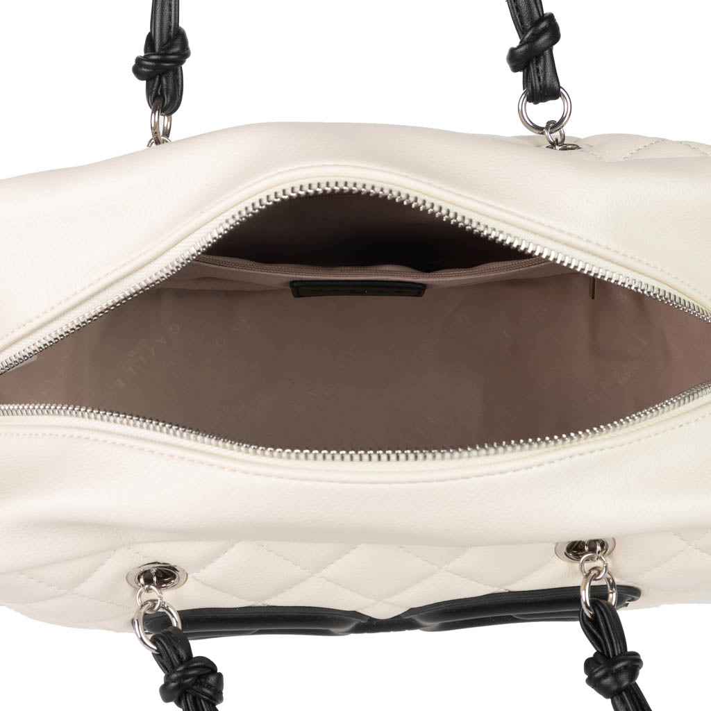 BORSA DUFFLE DONNA GAELLE IN ECOPELLE MATELASSE' - COL. BURRO