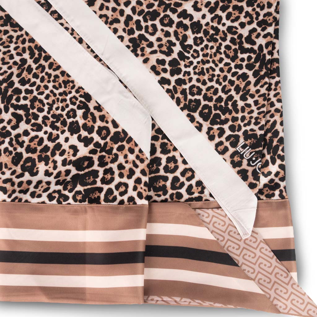 FOULARD DONNA LIU JO TRIANGOLARE - COL. ANIMALIER
