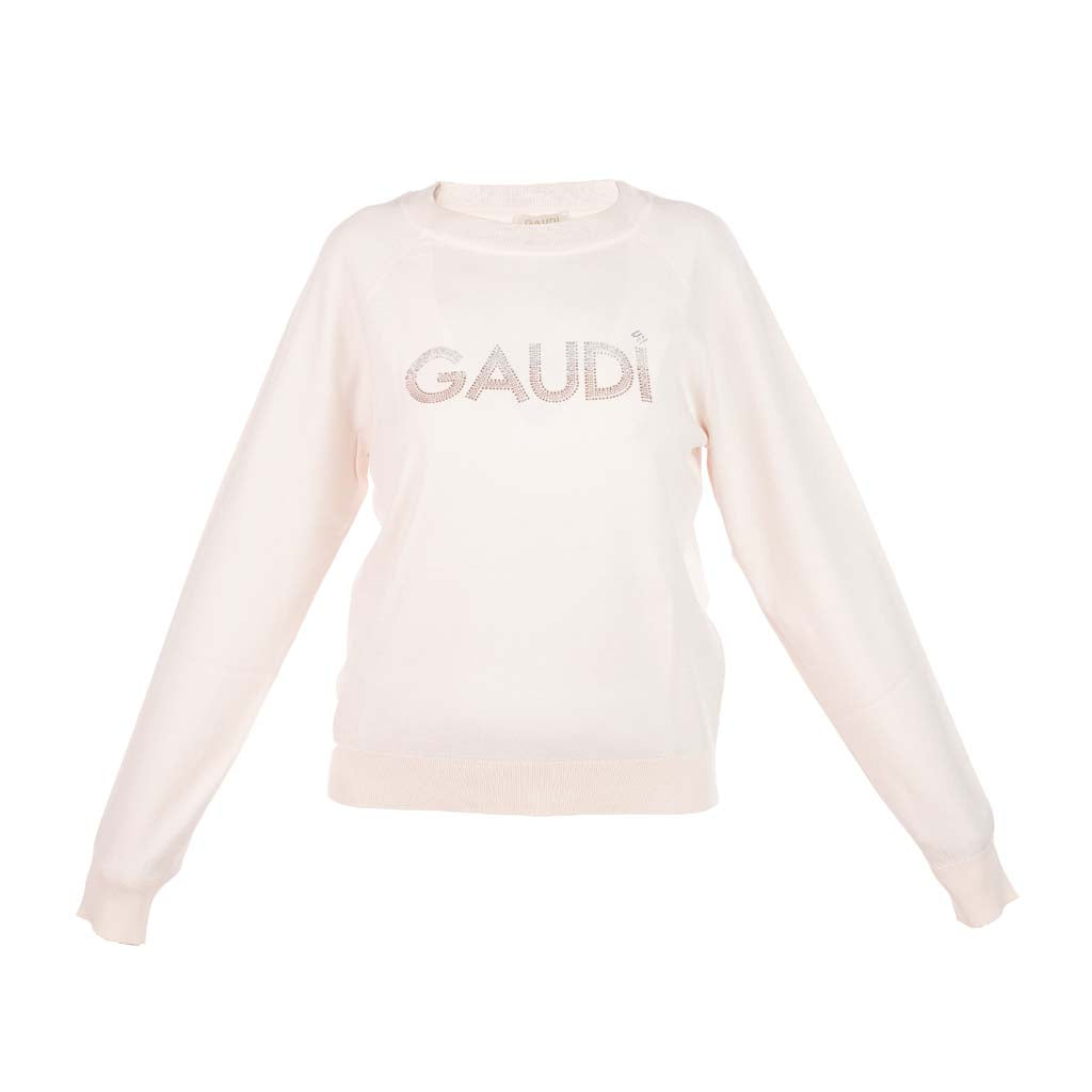 MAGLIA DONNA GAUDI' CON LOGO E STRASS - Colori disponibili: 3