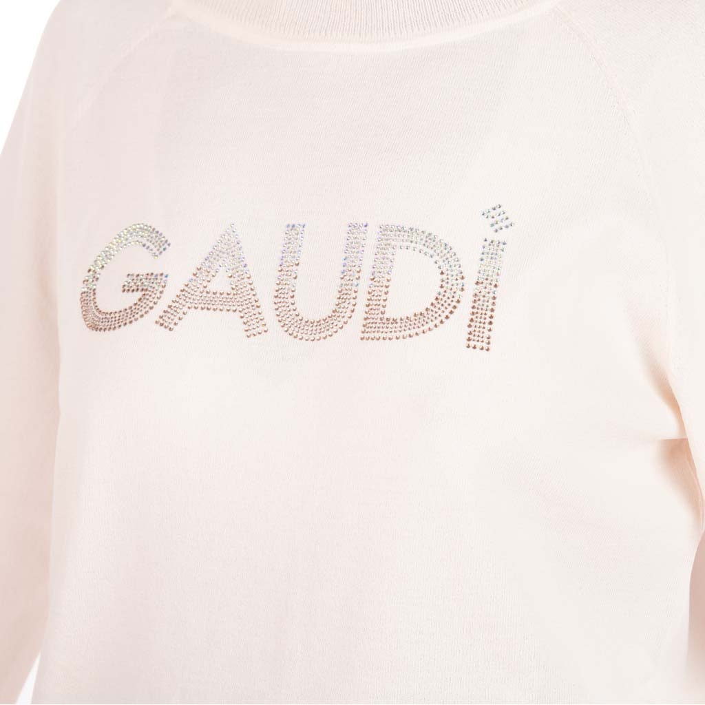MAGLIA DONNA GAUDI' CON LOGO E STRASS - Colori disponibili: 3
