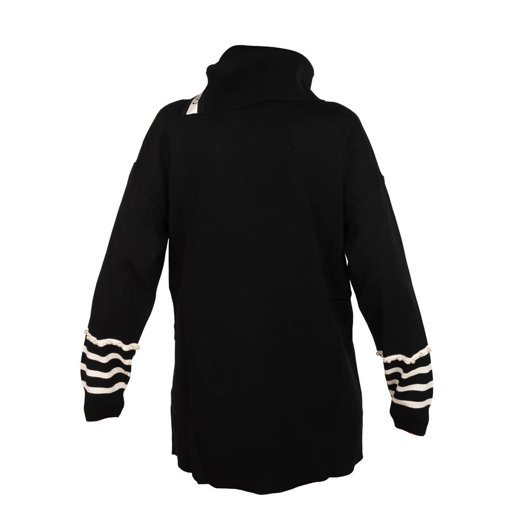 MAXI MAGLIA DONNA LIU JO BETTER IN MISTO VISCOSA - COL. NERO