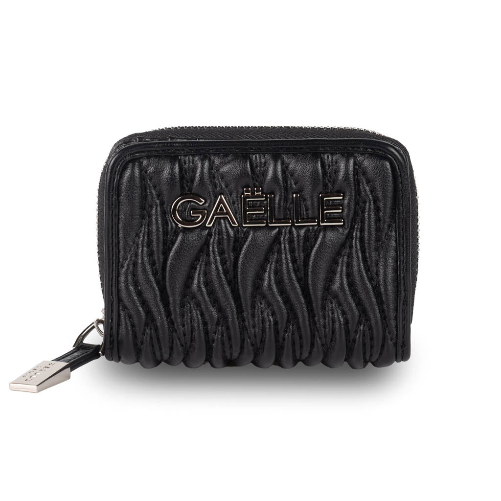 MINI PORTAFOGLIO DONNA ZIP AROUND IN ECOPELLE - COL. NERO