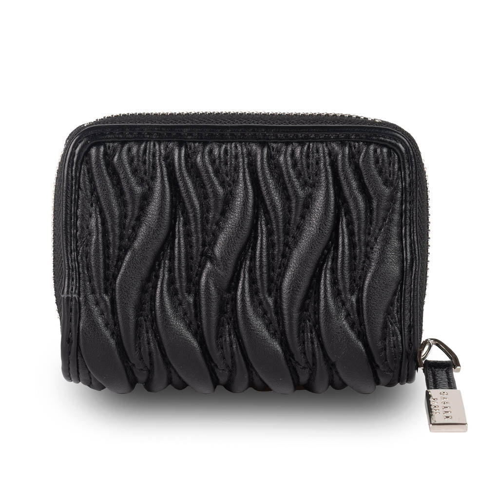 MINI PORTAFOGLIO DONNA ZIP AROUND IN ECOPELLE - COL. NERO