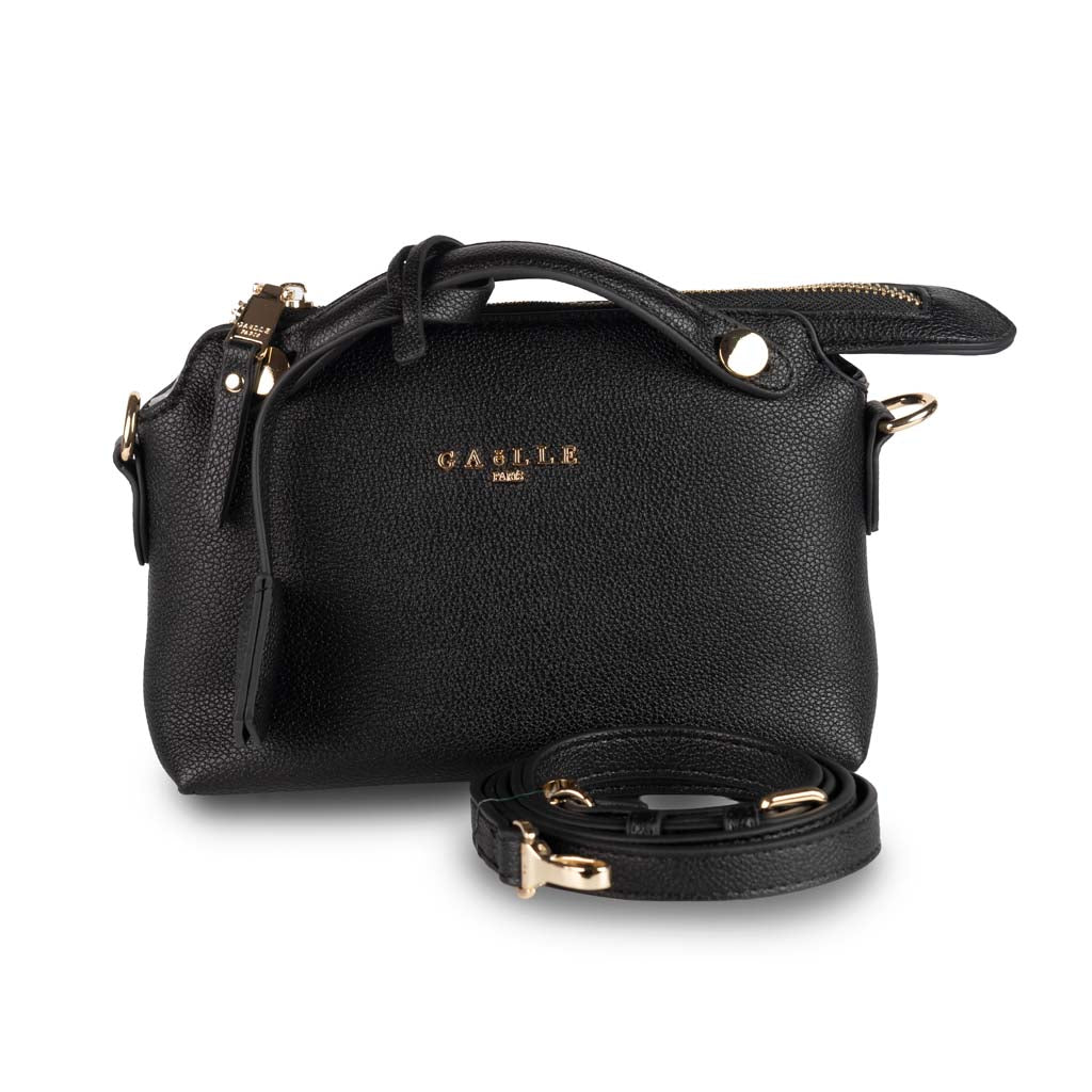 BORSETTA DONNA GAELLE IN ECOPELLE CON MANICI E TRACOLLA - COL. NERO