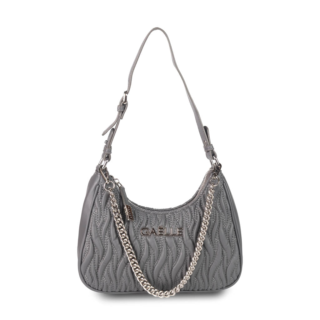 BORSA A SPALLA HOBO DONNA GAELLE IN ECOPELLE PLISSE' - COL. GRIGIO