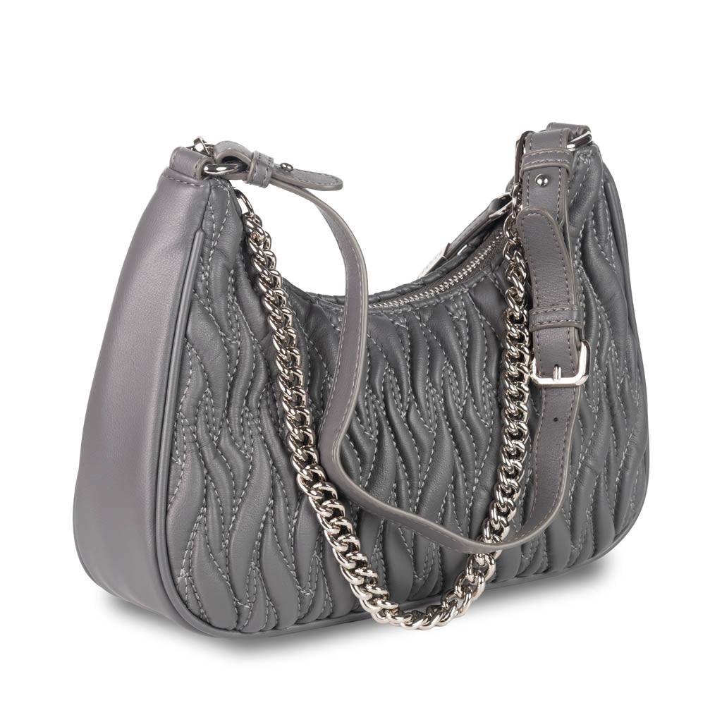 BORSA A SPALLA HOBO DONNA GAELLE IN ECOPELLE PLISSE' - COL. GRIGIO