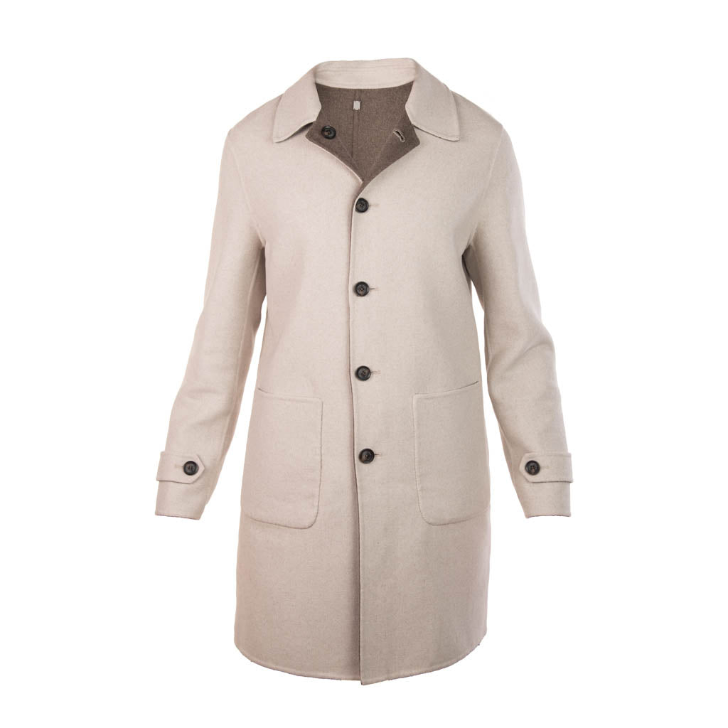 CAPPOTTO UOMO LIU JO REVERSIBILE IN LANA - COL. BIANCO / MARRONE