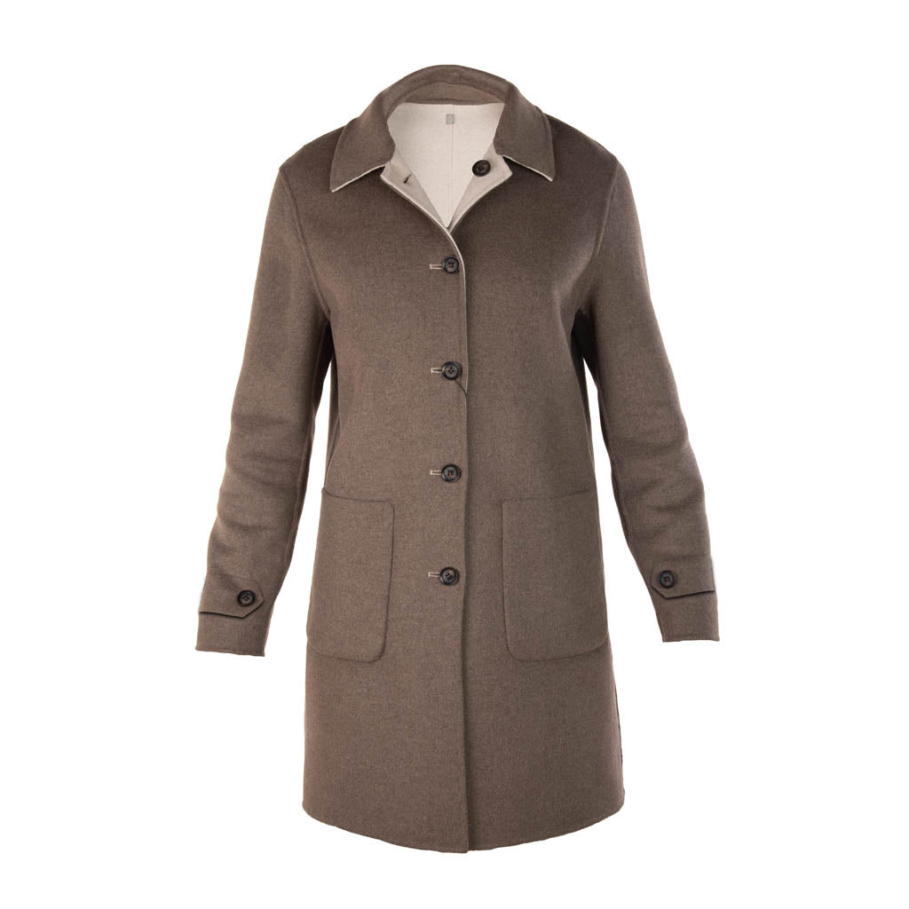 CAPPOTTO UOMO LIU JO REVERSIBILE IN LANA - COL. BIANCO / MARRONE