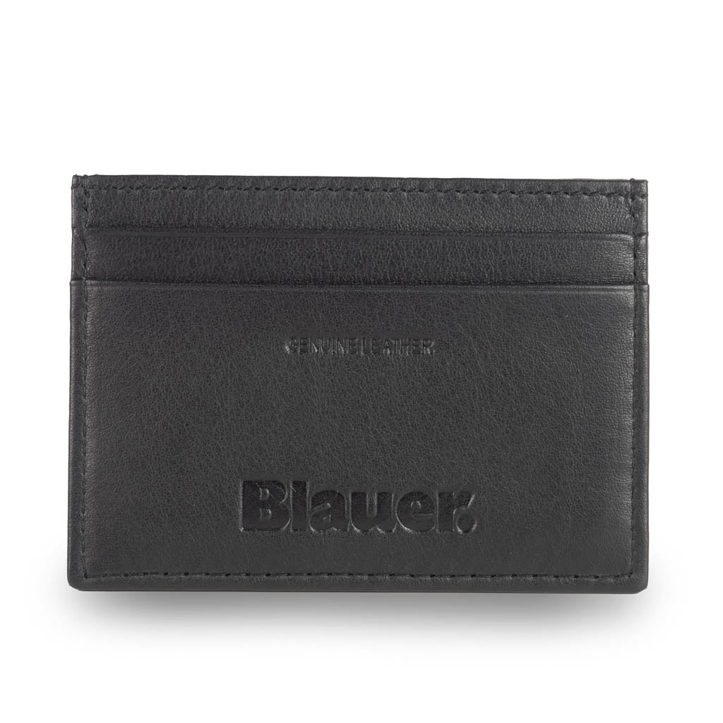 PORTACARTE UOMO BLAUER IN PELLE - COL. NERO