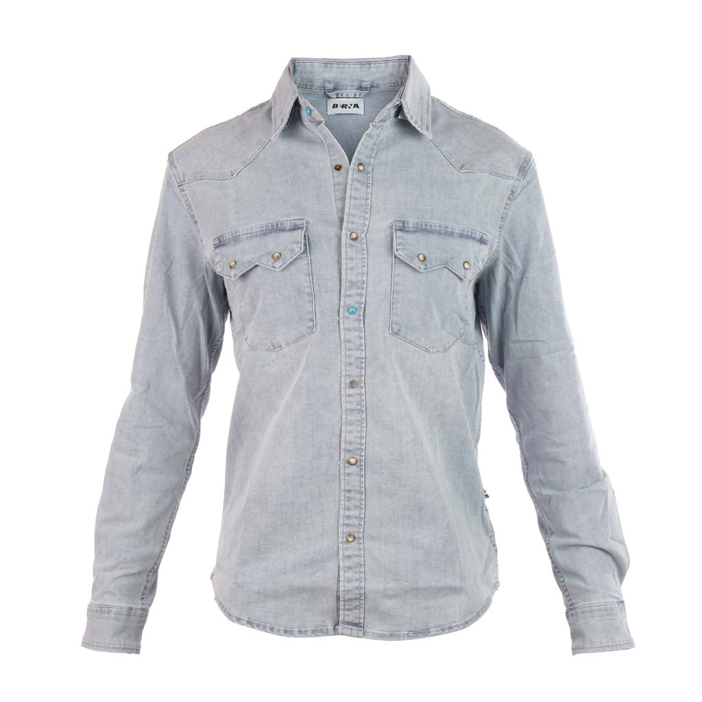 CAMICIA UOMO BERNA IN DENIM CON TASCHE - COL. BLU DENIM