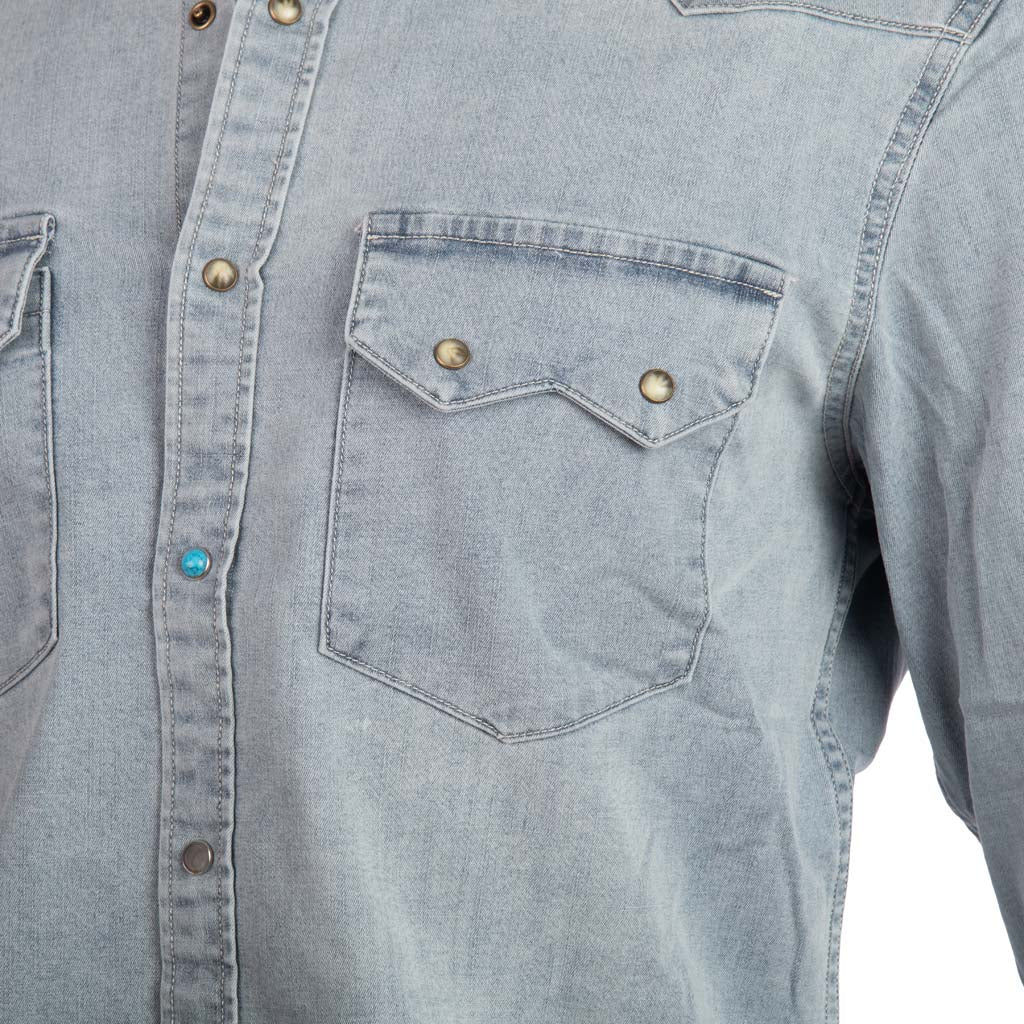 CAMICIA UOMO BERNA IN DENIM CON TASCHE - COL. BLU DENIM