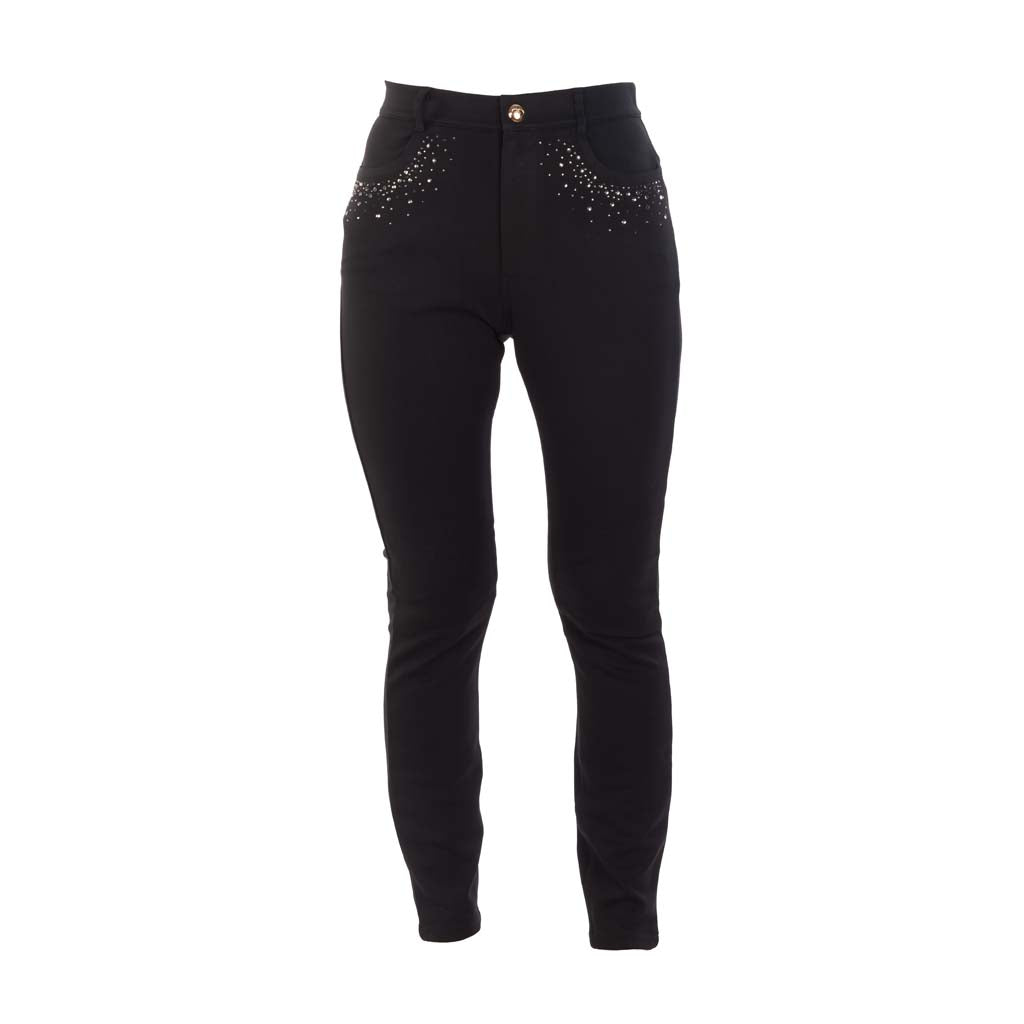 PANTALONE DONNA LIU JO CON STRASS - COL. NERO