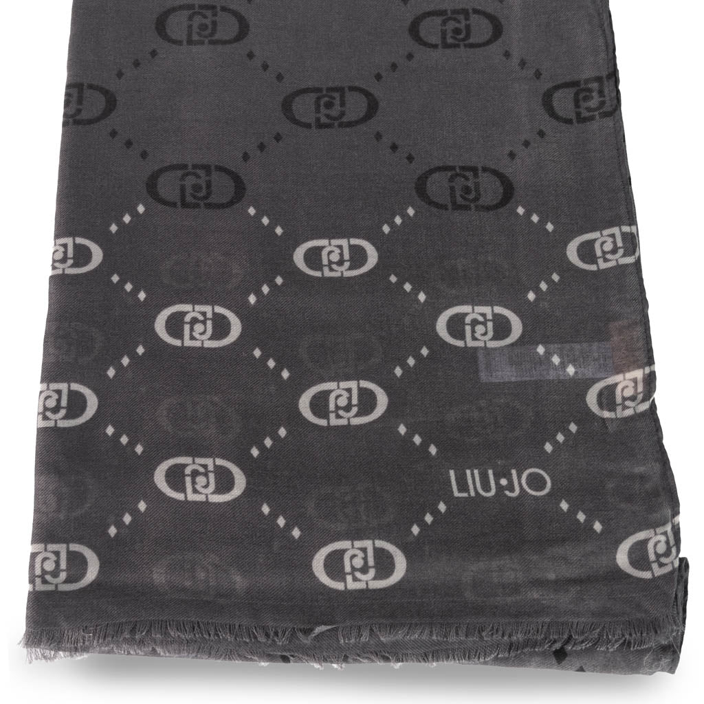 STOLA DONNA LIU JO CON MONOGRAM DEGRADE' - COL. NERO