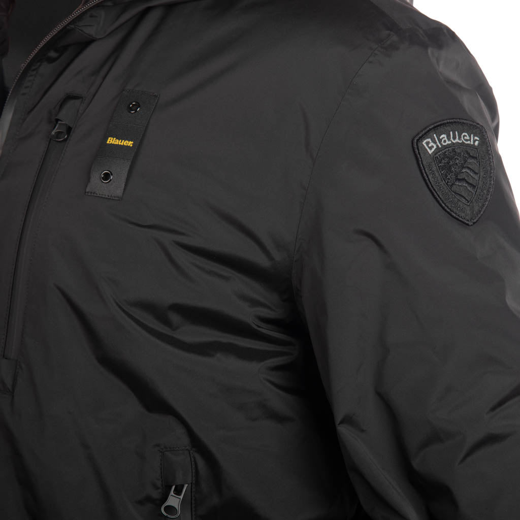 GIACCA UOMO BLAUER CON FODERA IN ECOPELLICCIA - COL. NERO
