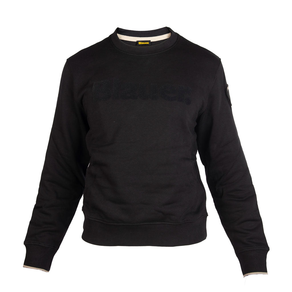 FELPA UOMO BLAUER GIROCOLLO MOD. "CROSBY" CON LOGO IN TONO - Colori disponibili: 2