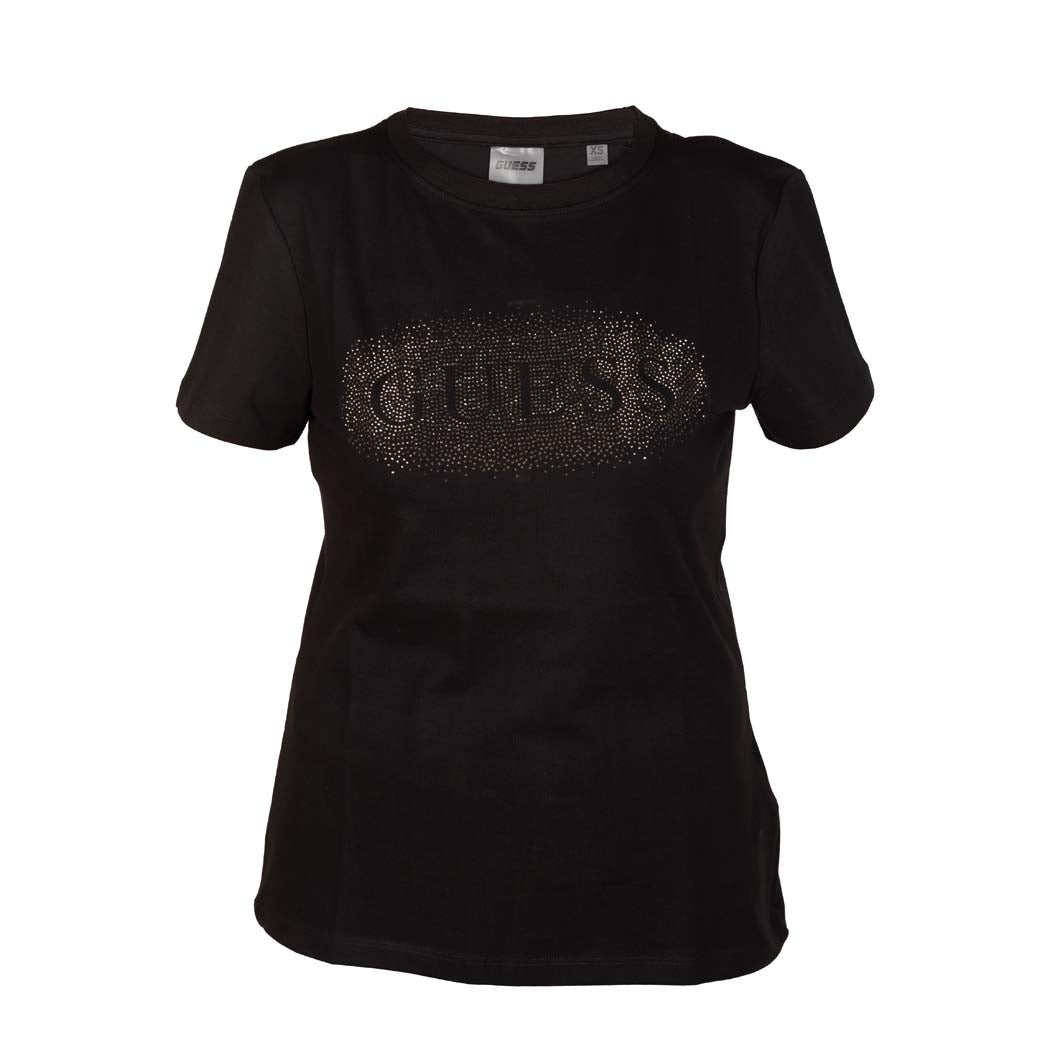 T-SHIRT DONNA GUESS IN MISTO COTONE STRETCH CON LOGO - Colori disponibili: 2