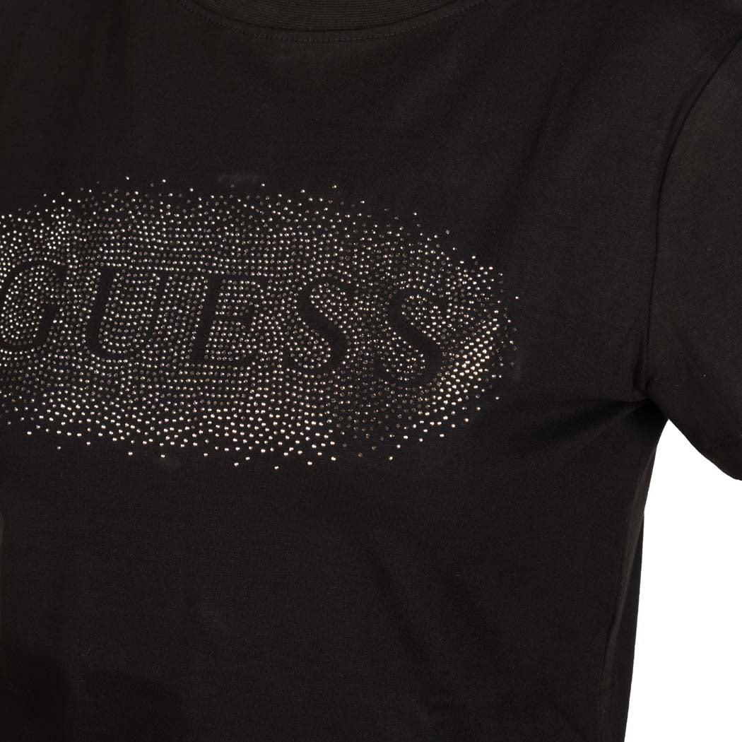 T-SHIRT DONNA GUESS IN MISTO COTONE STRETCH CON LOGO - Colori disponibili: 2