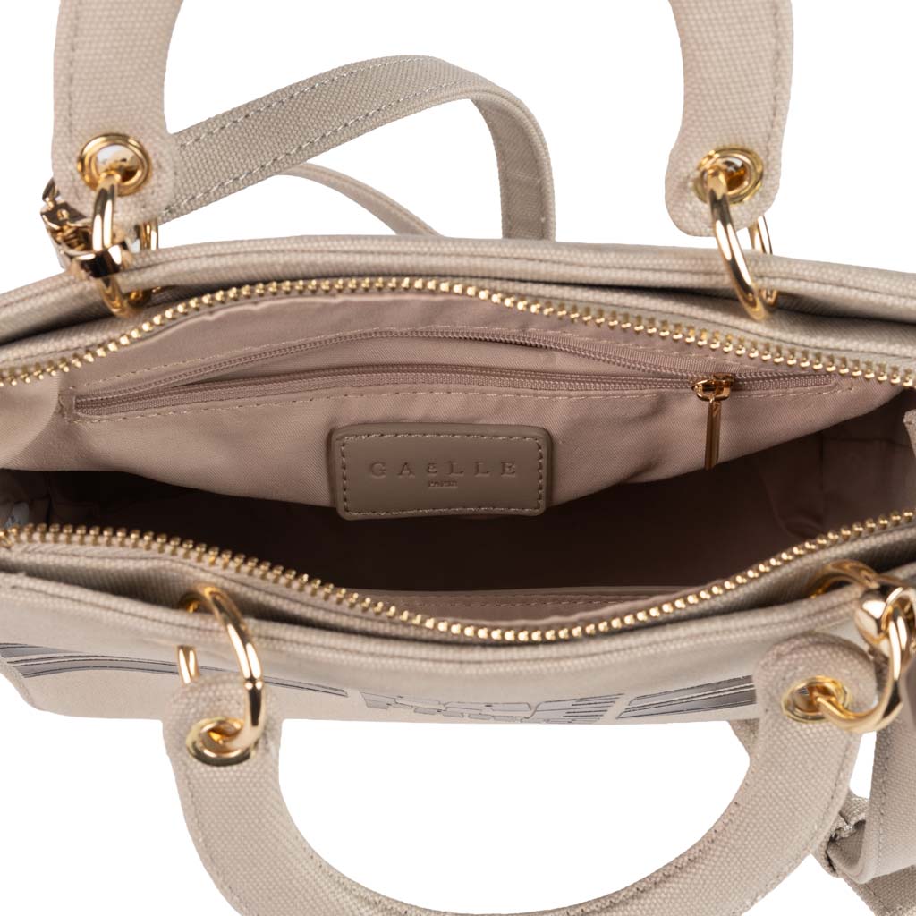 BORSA TRACOLLA DONNA GAELLE CON BANDA LOGATA - COL. BEIGE