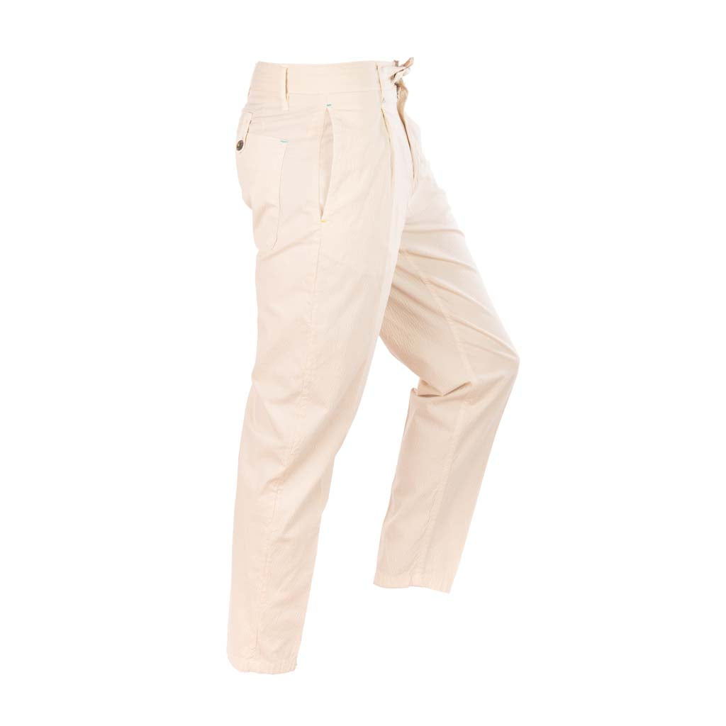 PANTALACCIO UOMO BERNA CROPPED FIT IN SEERSUCKER - COL. BEIGE