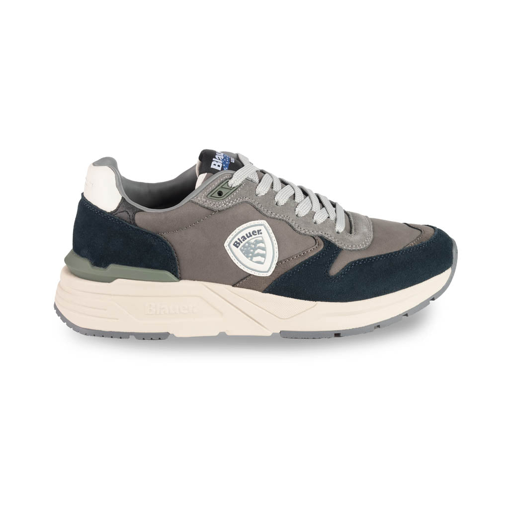 SNEAKERS UOMO BLAUER MOD. "RAY" - COL. GRIGIO / BLU NAVY