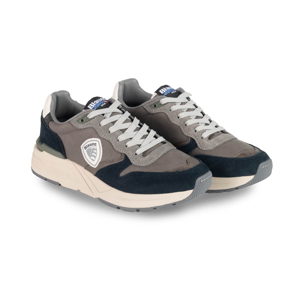 SNEAKERS UOMO BLAUER MOD. "RAY" - COL. GRIGIO / BLU NAVY