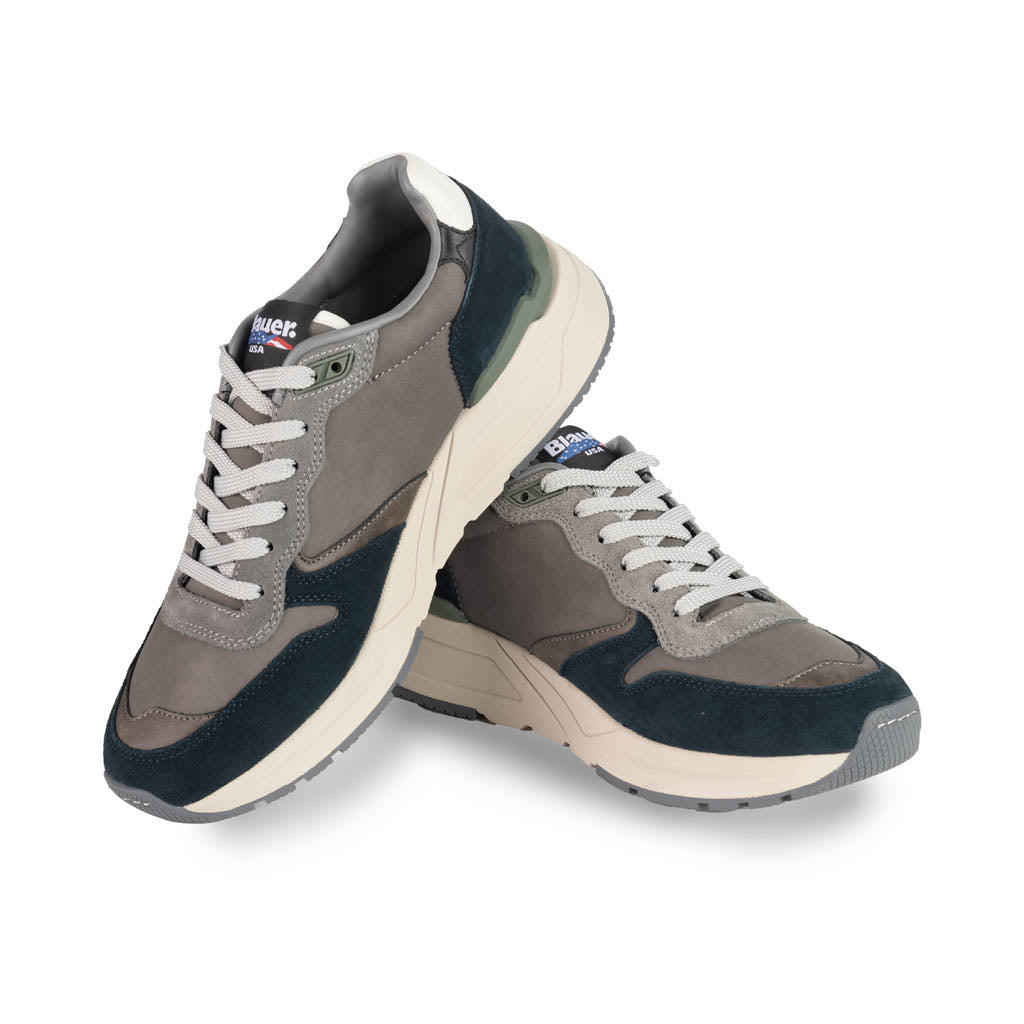 SNEAKERS UOMO BLAUER MOD. "RAY" - COL. GRIGIO / BLU NAVY