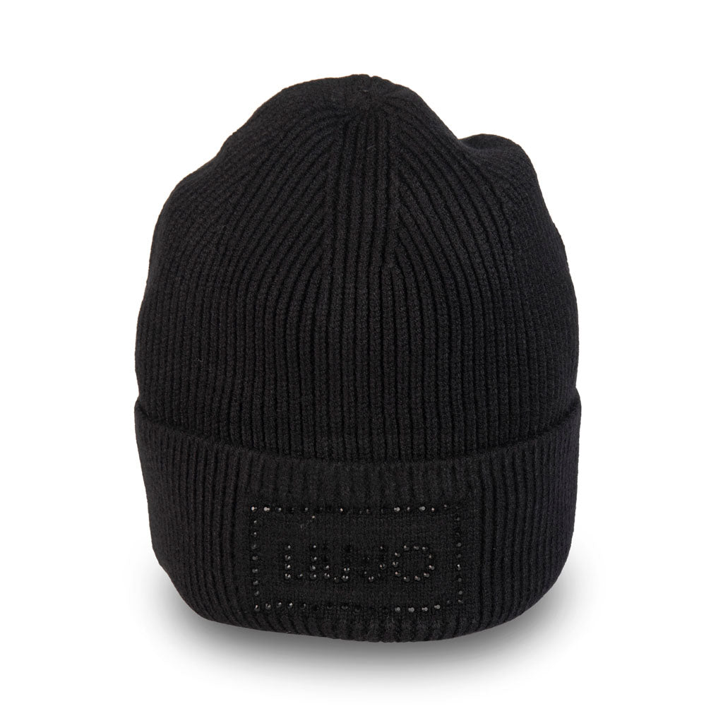 BERRETTO DONNA LIU JO CON LOGO E STRASS - COL. NERO