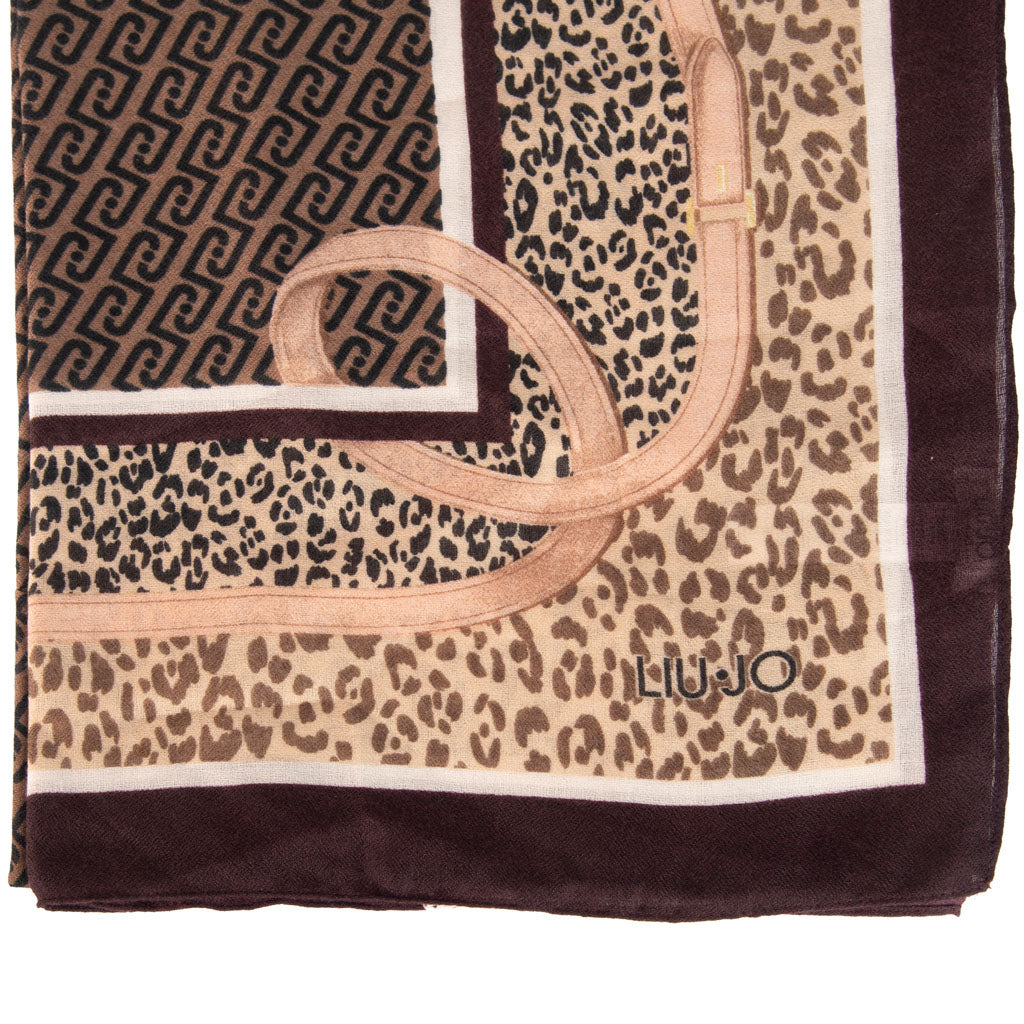 STOLA DONNA LIU JO ANIMALIER CON CINTURINI - Colori disponibili: 2