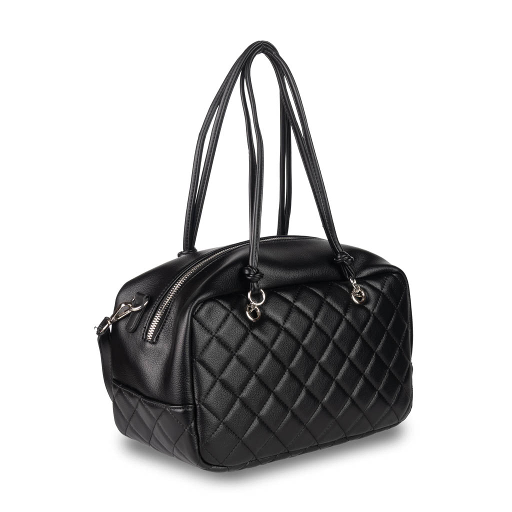 BORSA DUFFLE DONNA GAELLE IN ECOPELLE MATELASSE' - COL. NERO