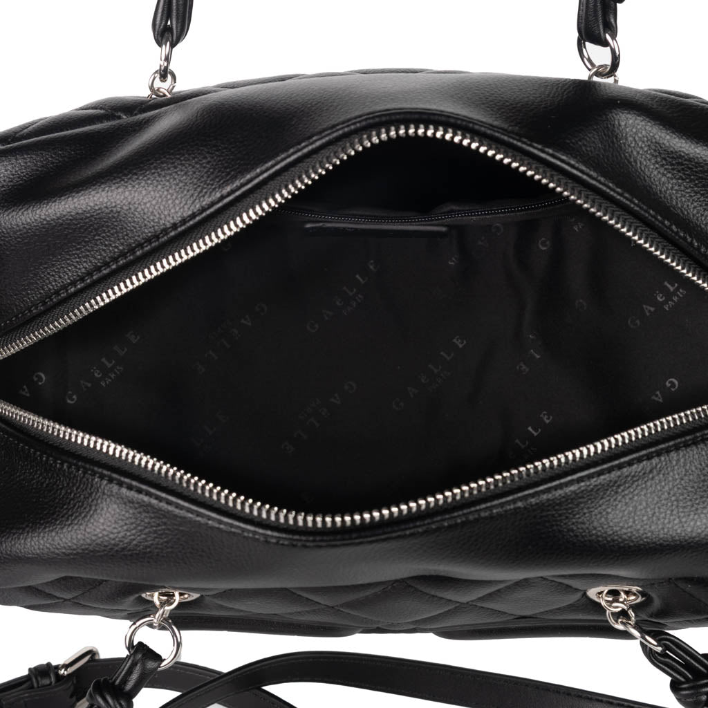 BORSA DUFFLE DONNA GAELLE IN ECOPELLE MATELASSE' - COL. NERO