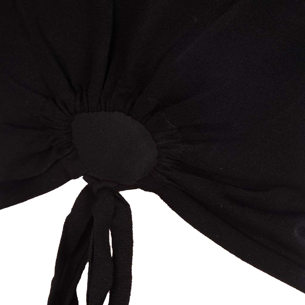 MAGLIA DONNA ARTIGLI CROPPED MEZZA MANICA - COL. NERO