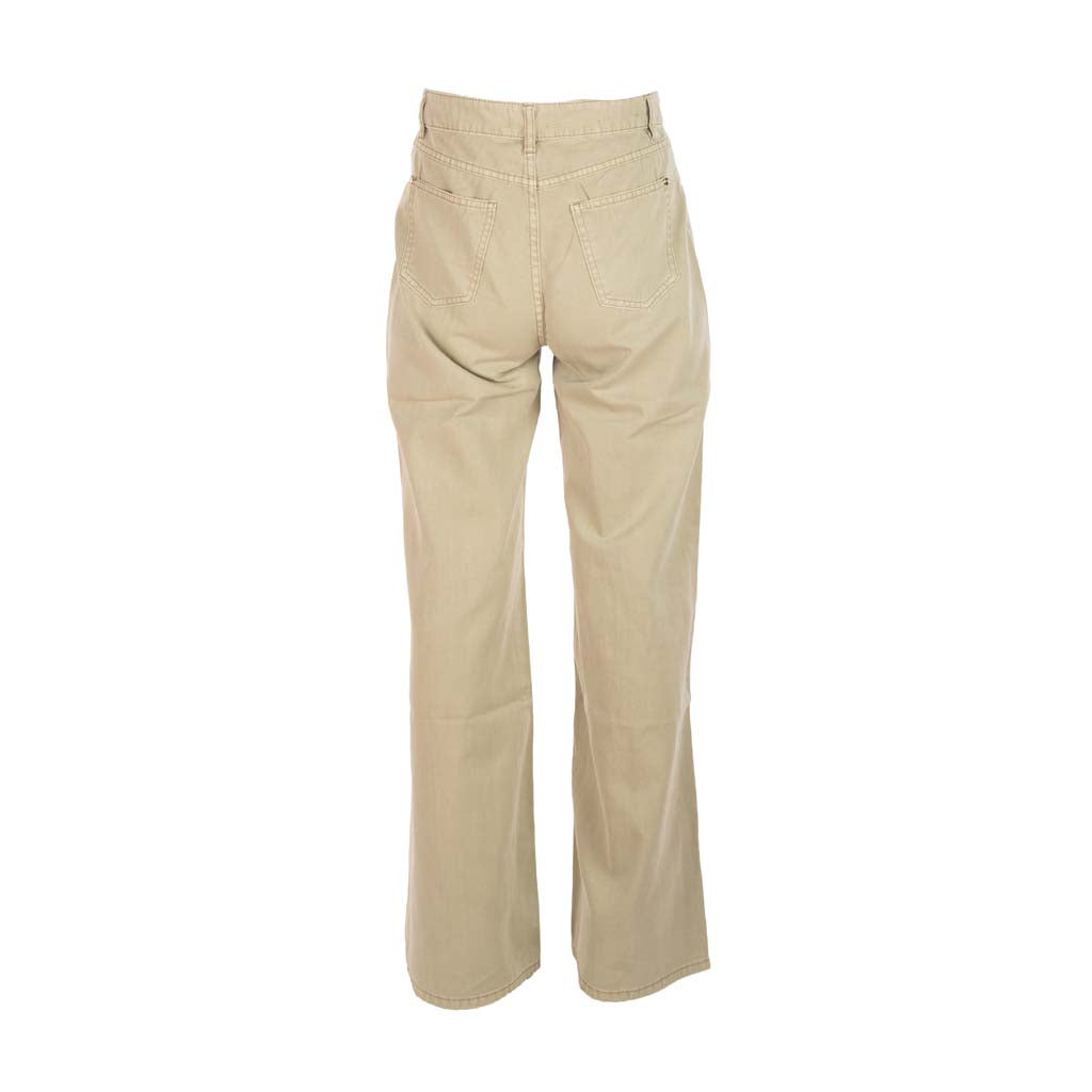 PANTALONE DONNA GAUDI' IN COTONE CON BOTTONI - COL. GRAY GREEN
