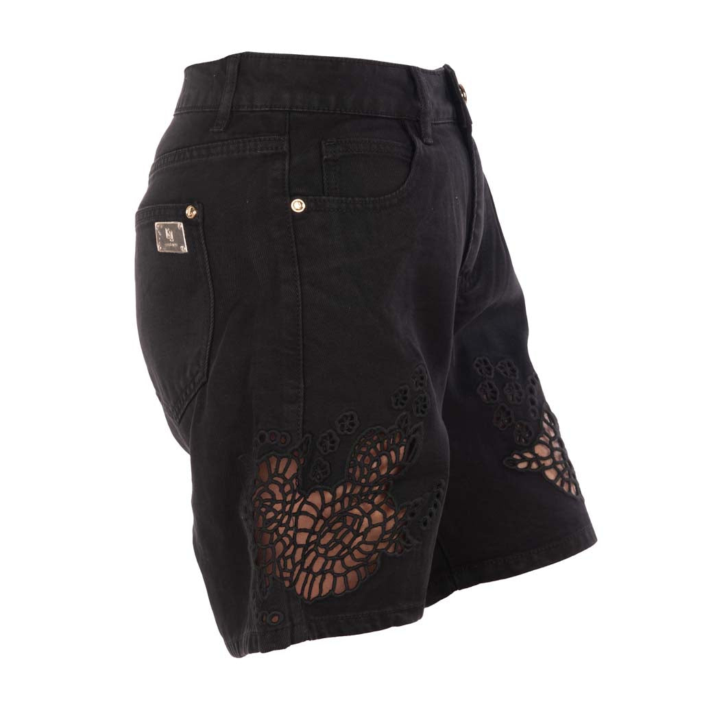 SHORTS DONNA GAUDI' IN MISTO COTONE CON RICAMO TRAFORATO - Colori disponibili: 2