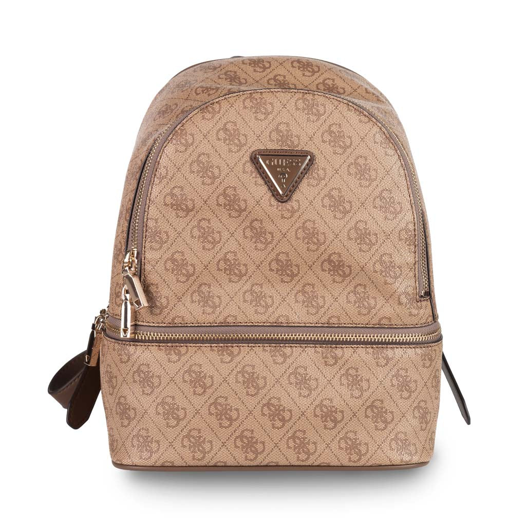 ZAINO DONNA GUESS CON STAMPA LOGO ALL OVER - COL. BEIGE
