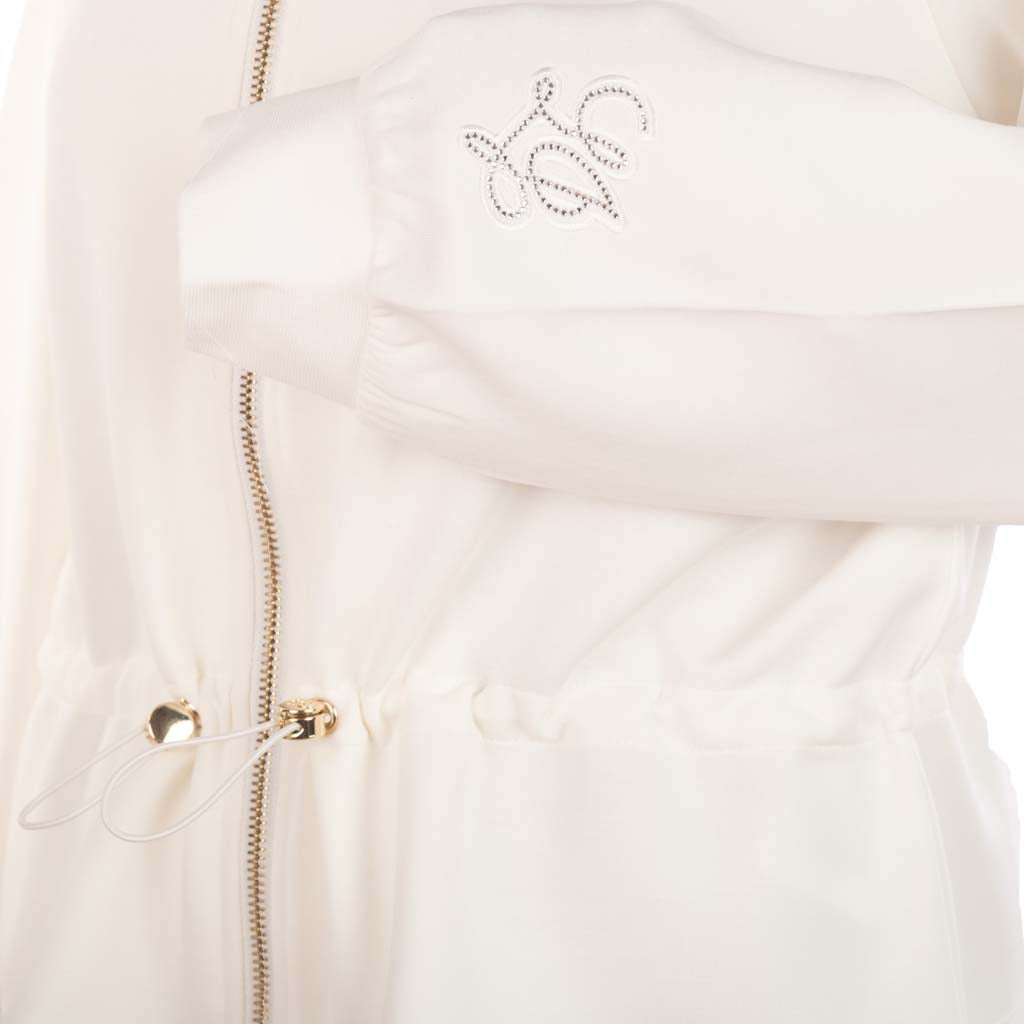 FELPA DONNA LIU JO IN SCUBA CON ZIP E CAPPUCCIO - COL. BIANCO LATTE